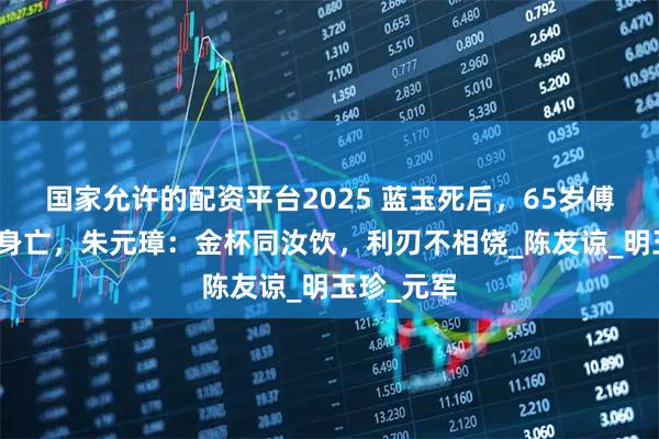 国家允许的配资平台2025 蓝玉死后，65岁傅友德自尽身亡，朱元璋：金杯同汝饮，利刃不相饶_陈友谅_明玉珍_元军